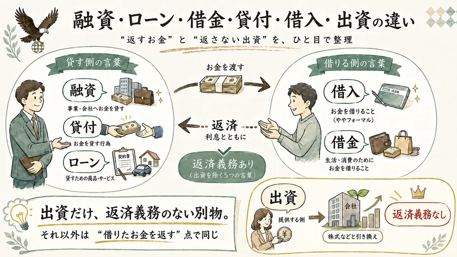 融資に似た言葉の違い