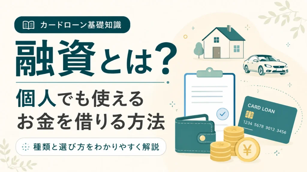 融資とは？個人でも使えるお金を借りる方法！種類と選び方を解説